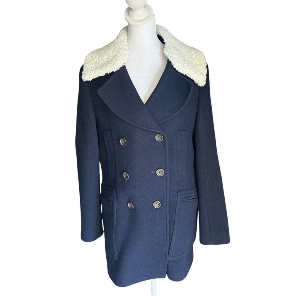 J. Crew - Peacoat in Italian Stadium Cloth Wool Coat Sz 6 - Picture 2 of 11